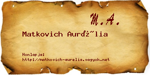 Matkovich Aurélia névjegykártya